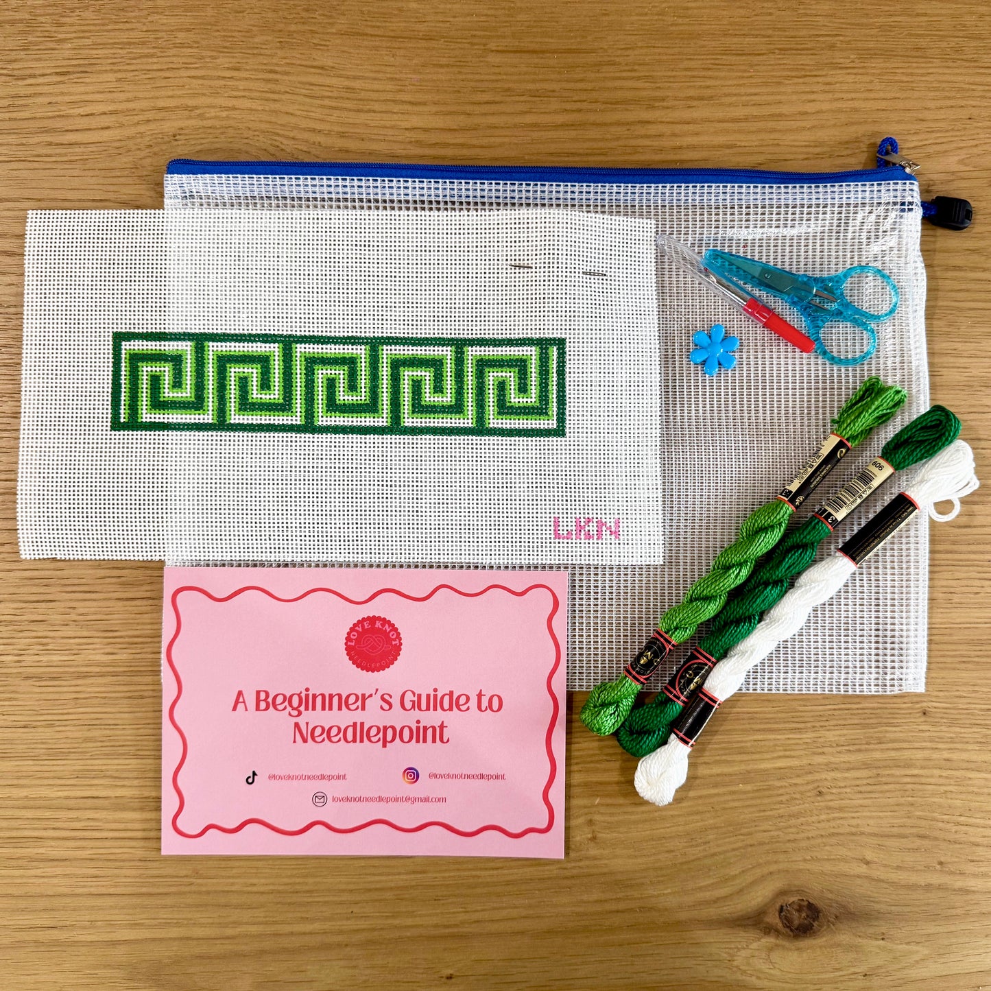 Greek Key Needlepoint Beginner Kit