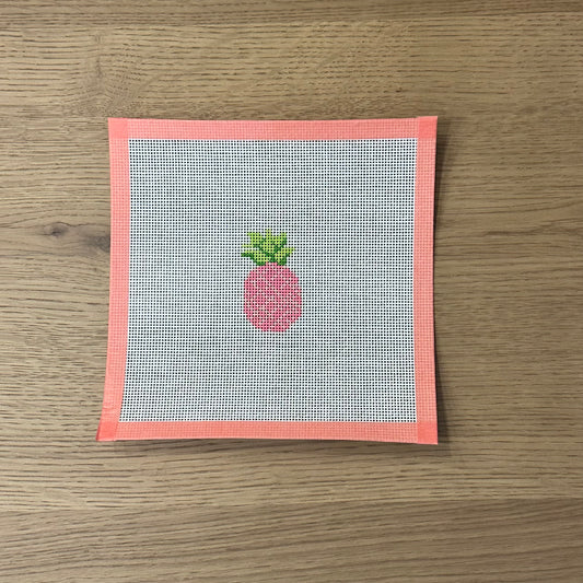 Mini Pink Pineapple Needlepoint Canvas