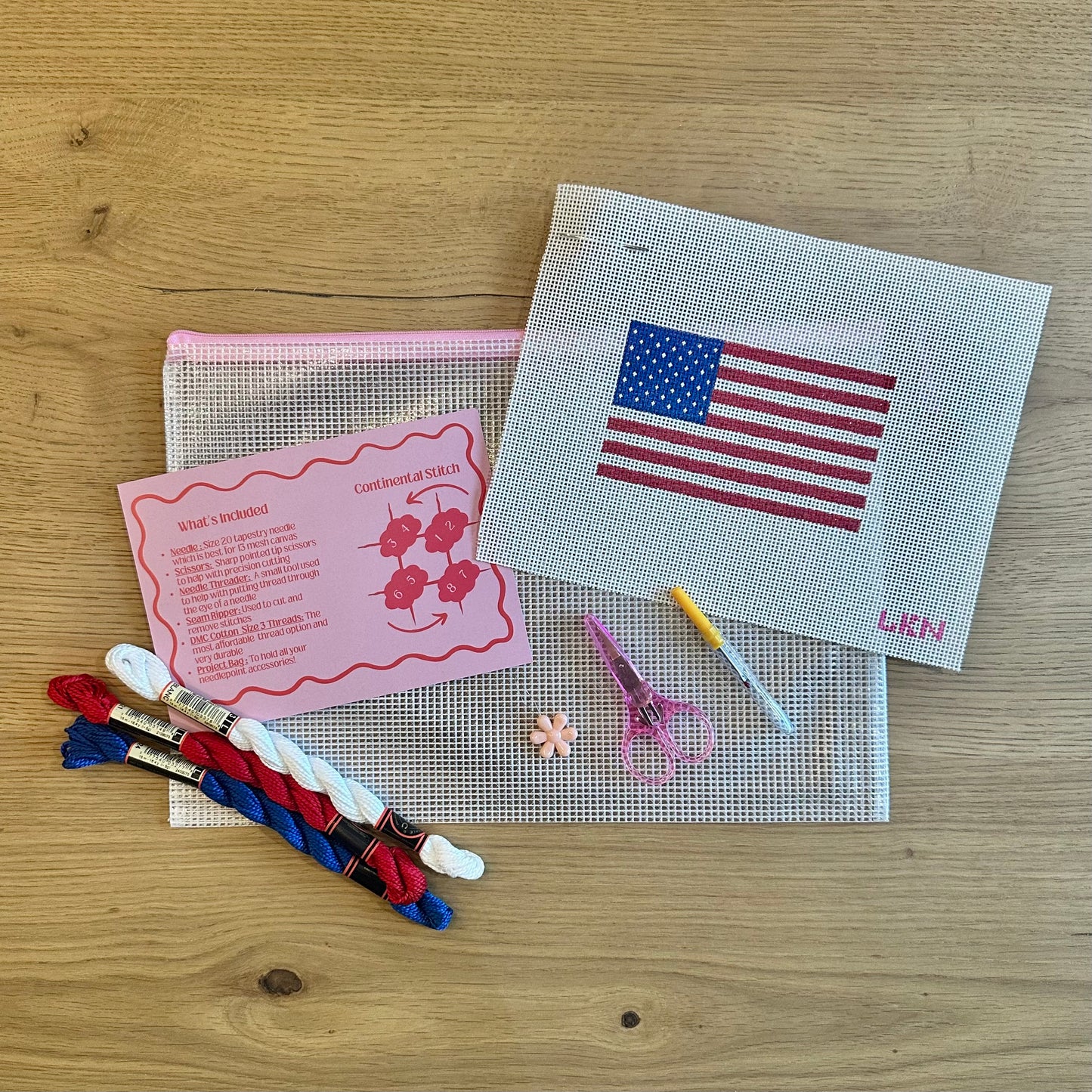 American Flag Needlepoint Beginner Kit