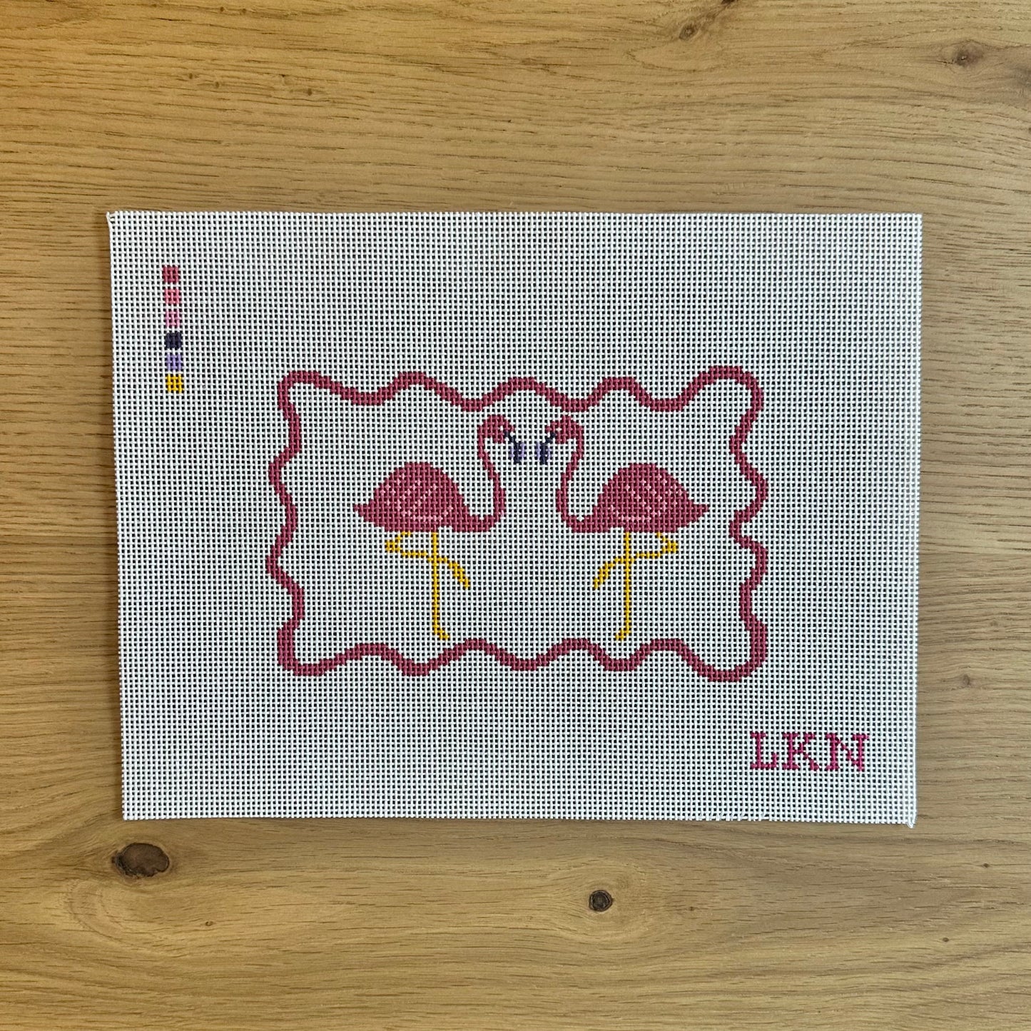 Double Flamingo Needlepoint Canvas