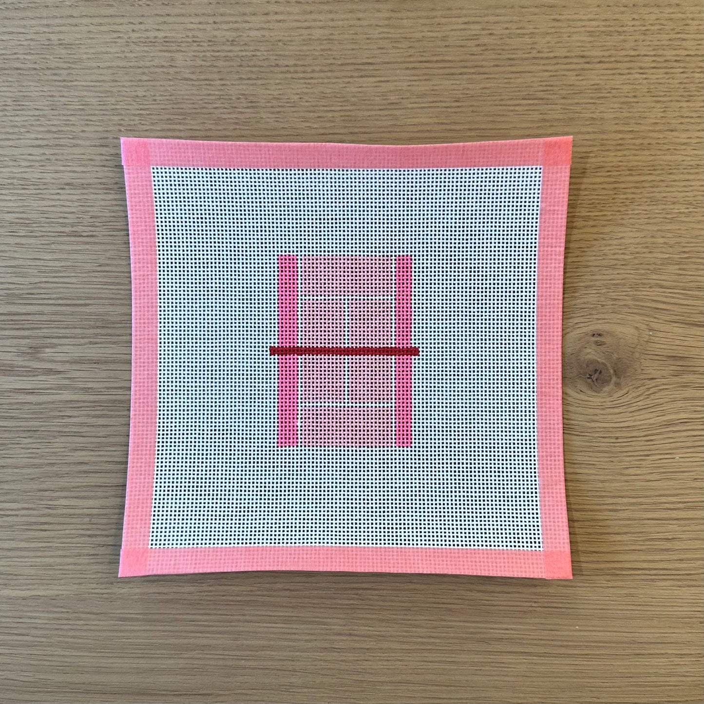 Pink Tennis Court Needlepoint Canvas