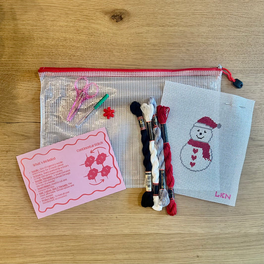 Snowman Needlepoint Beginner Kit