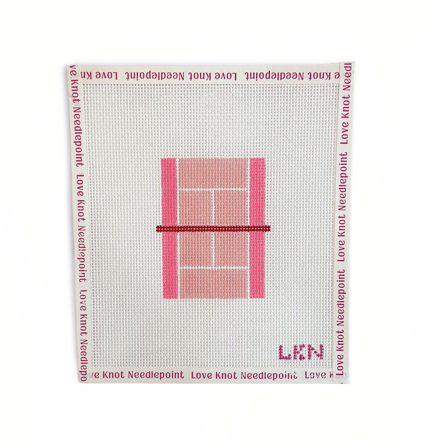 Pink Tennis Court Needlepoint Canvas